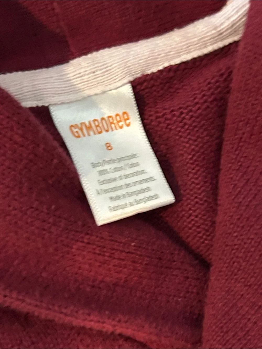 Gymboree Burgundy Button Up Cardigan Sweater Varsity Football Basketball Crest